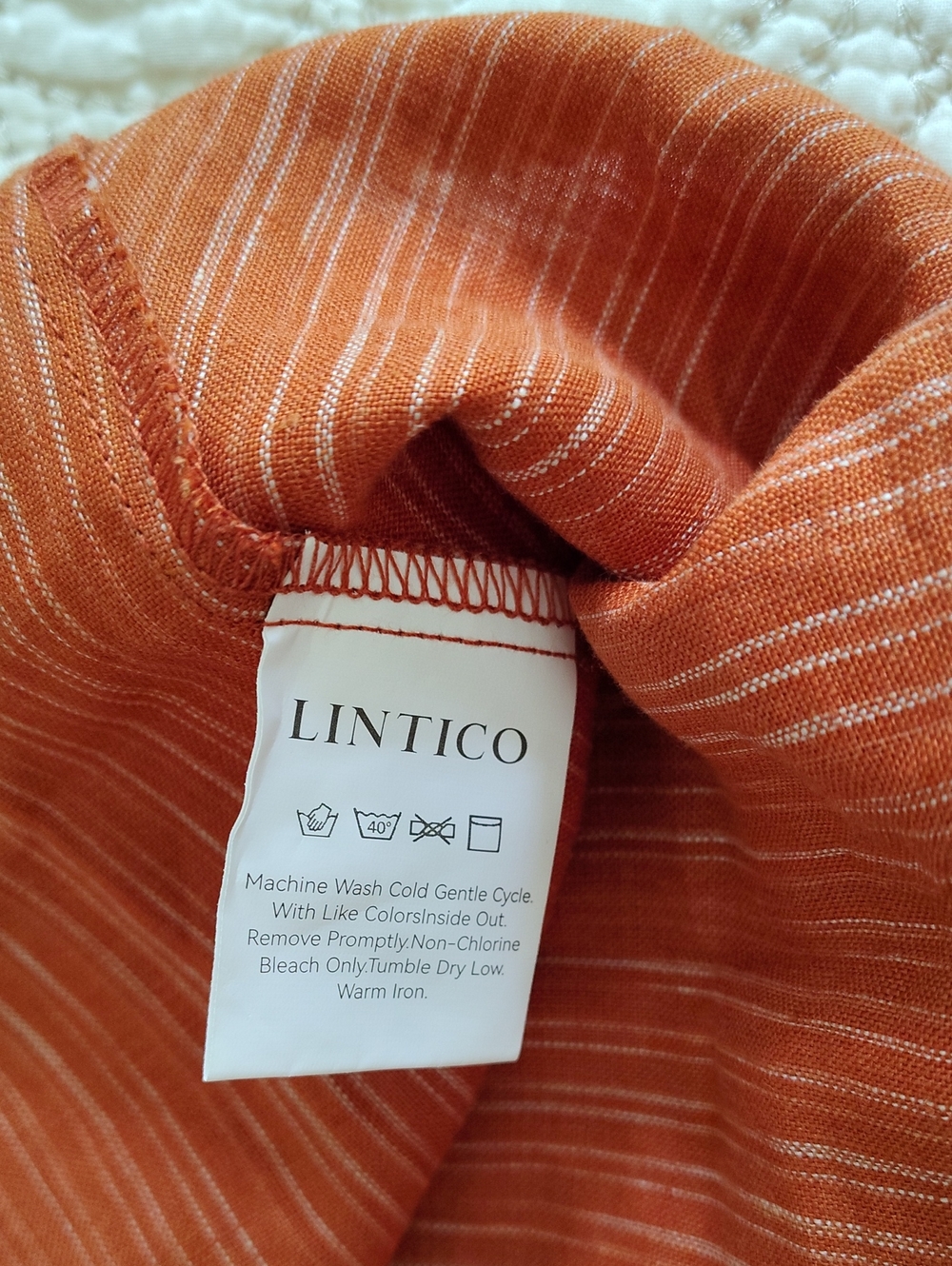 NWT Lintico 100% Linen Round Neck Artistic Stripe Top FLORENCE - Picture 12 of 15